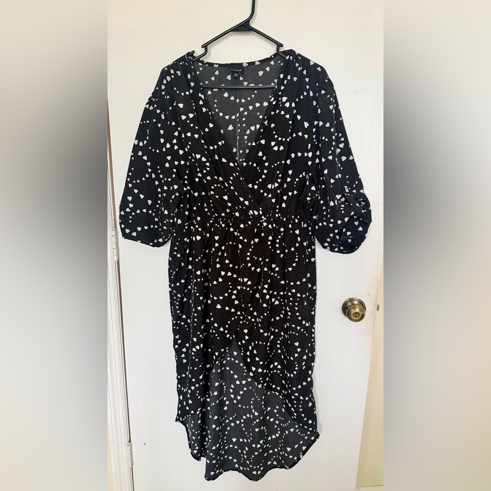 Torrid Black Dress with White Heart Print- Size 3